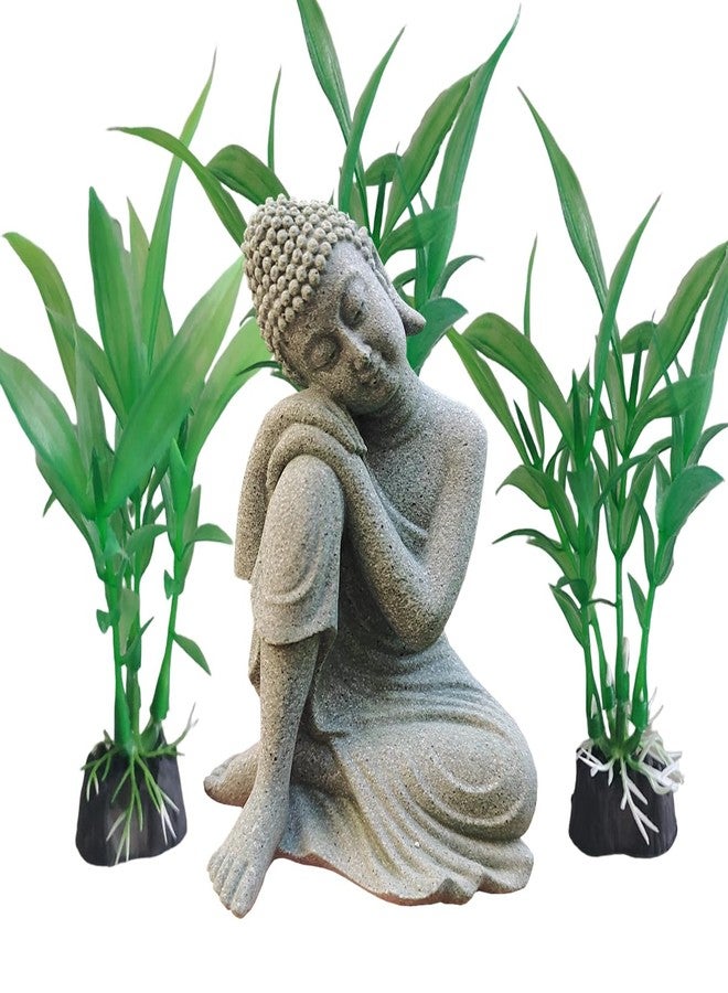 livelyfish Asian Stone Buddha Figurines for Aquarium Zen Garden Fish Tank Statue Decorations Mini Stone Buddha Zen Garden Sculptures Decor,Gift - Image 1